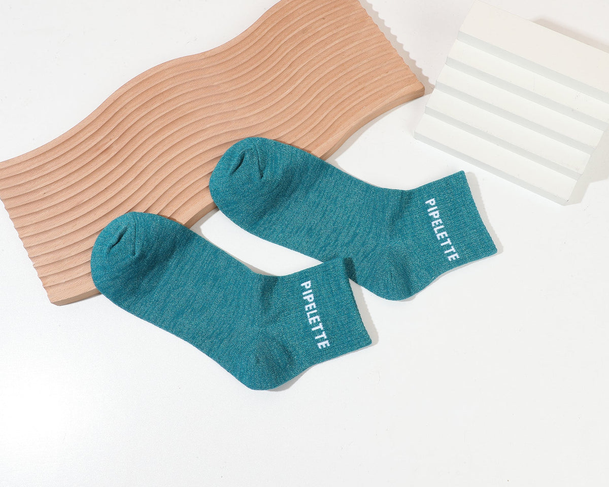 Chaussettes paillettes mi hautes à messages - Pipelette
