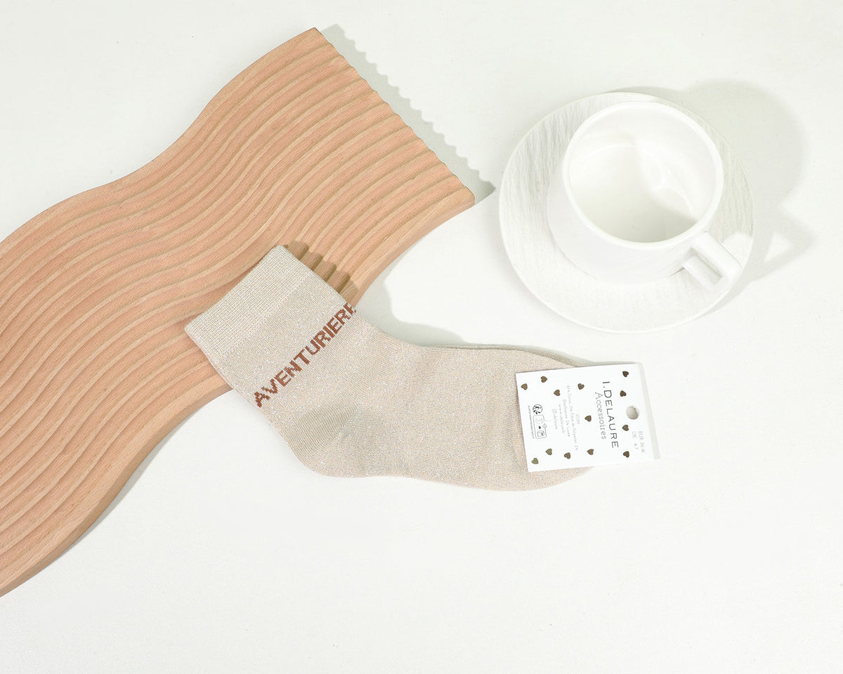 Chaussettes mi hautes à message - Aventurière