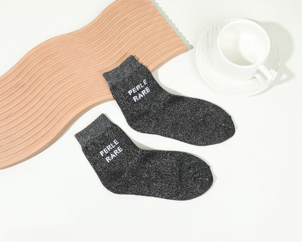 Chaussettes mi hautes à message - Perle rare