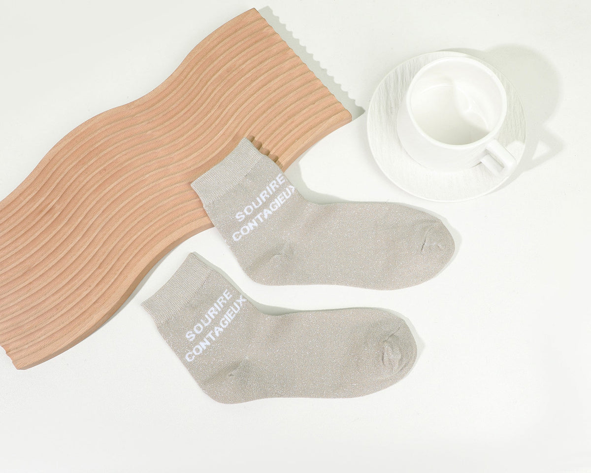 Chaussettes mi hautes à message - Sourire contagieux